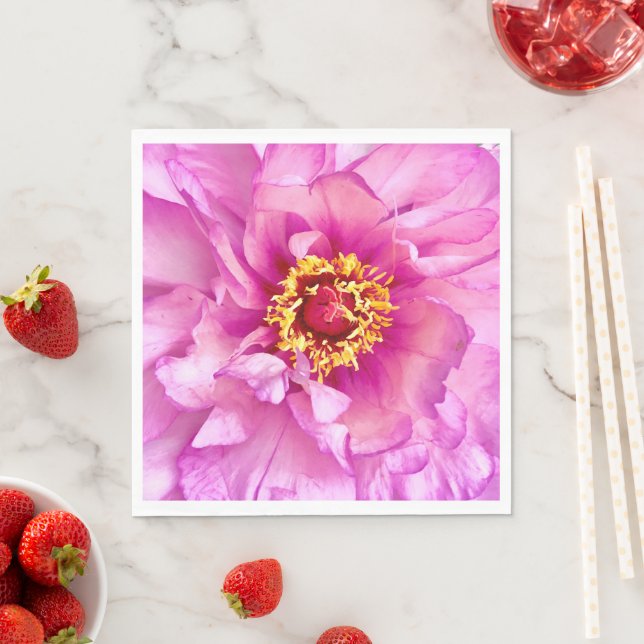 Pink Peony Luncheon Paper Napkin Serviette (Beispiel)
