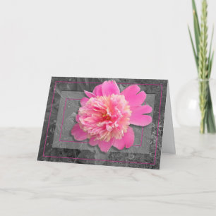 Pink Peony Mother's Large Schriftart Day Card Karte
