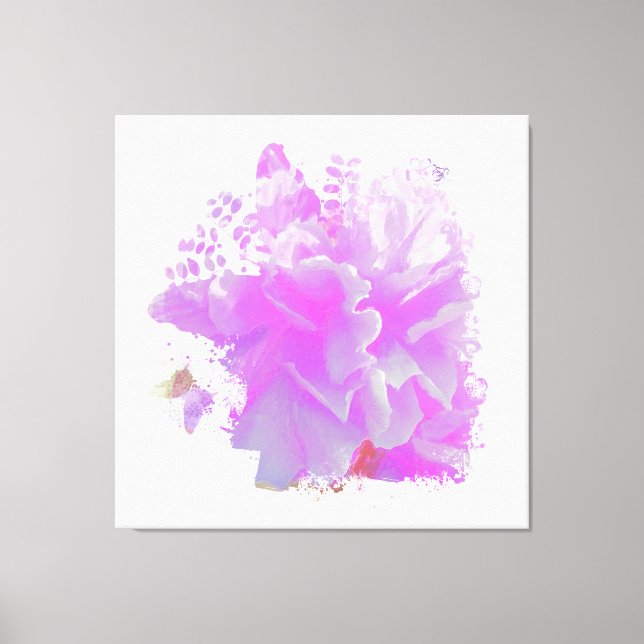 *~* Pink Peony Painting Art Butterfly AR3 Leinwanddruck (Vorderseite)