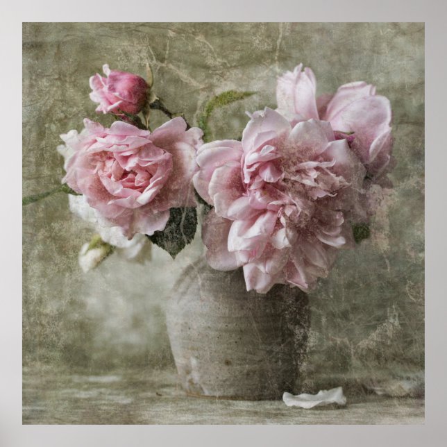 *~* Pink Peony Painting Still Life Art AR23 Poster (Vorne)