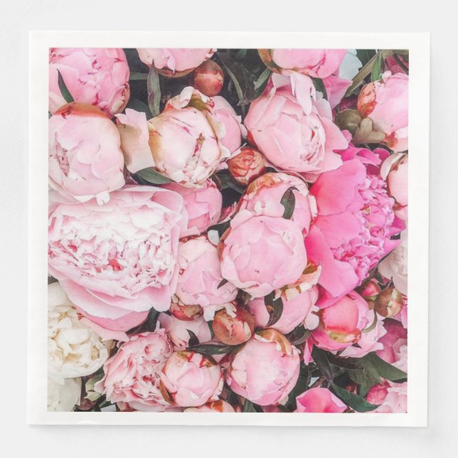 Pink Peony Party Design Serviette (Vorderseite)