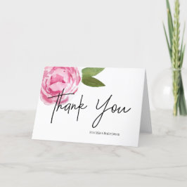 Pink Peony Personalisiert Danke Karte
