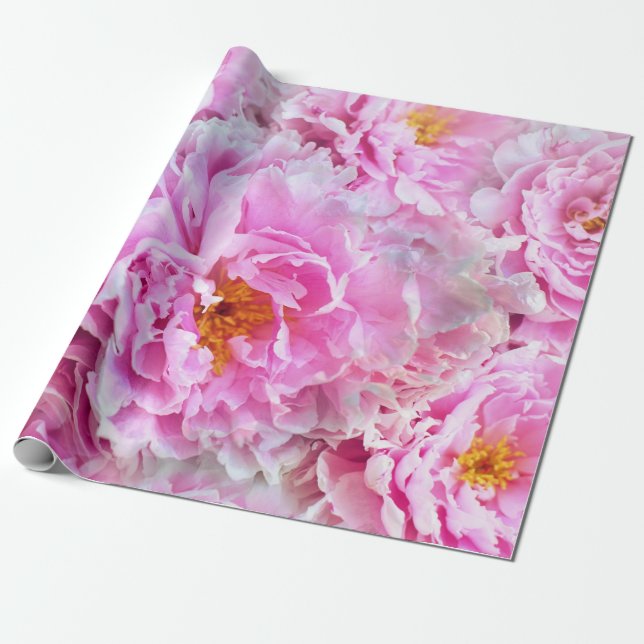 Pink Peony Summer Floral Bouquet Geschenkpapier (Ungerollt)