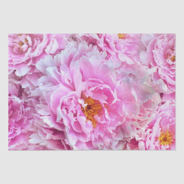 Pink Peony Summer Floral Bouquet Seidenpapier (Vorderseite)