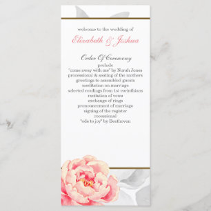 Pink Peony Tea Lange Hochzeitsprogramme Programm
