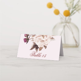 Pink Peony Watercolor Blues Hochzeitsstimmung Tisc Platzkarte