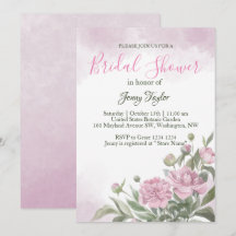 Pink Peony Watercolor Bridal Dusche Einladung