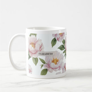 Pink Peony Watercolor Tasse