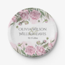 Pink Peony Watercolor Wedding