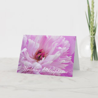 Pink Peony Wedding Acceptcard Karte