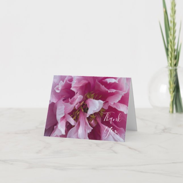 Pink Peony Wedding Bridesmaid Vielen Dank Dankeskarte (Vorderseite)