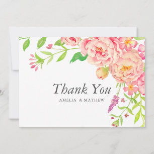 Pink Peony Wedding Dankeskarte