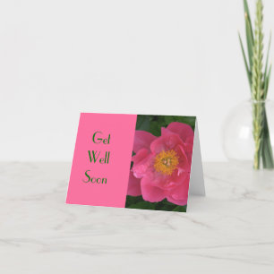"PINK PEONY WITH MARIGOLD CENTER" /GET GUT BALD" KARTE