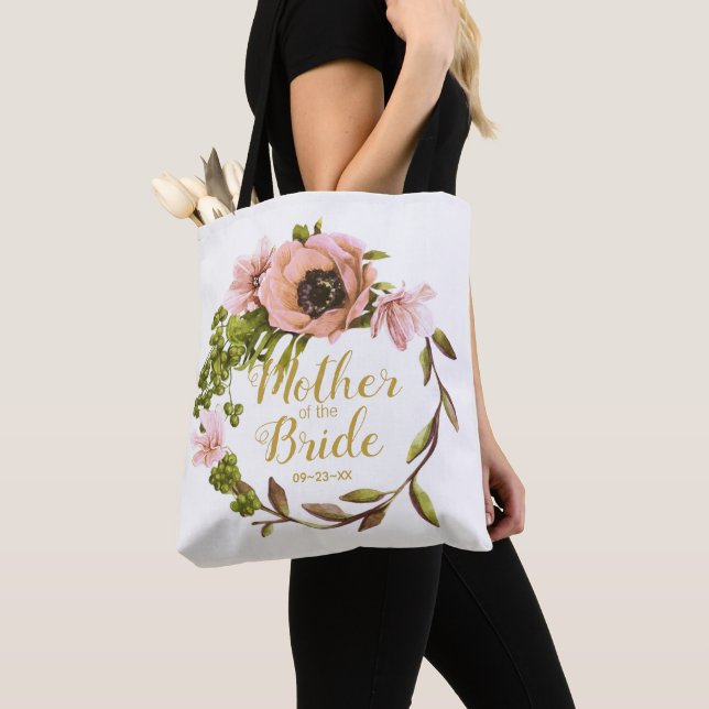 Pink Peony Wreath Mutter der Bride ID456 Tasche (Von Nahem)