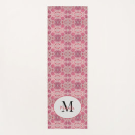 Pink Peonys Floral Monogram Yogmata Yogamatte