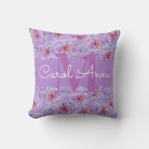 Pink Peonys Lila Monogram Floral