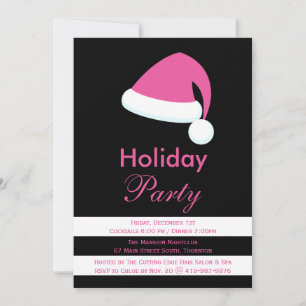 Pink Père Noël Corporate Holiday Party Invitation
