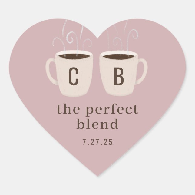 Pink Perfect Blend Couple Mugs Fvor Heart Sticker (Vorderseite)