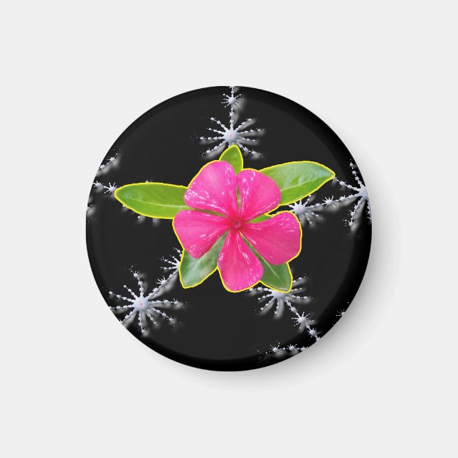 Pink Periwinkle Fraktal Splash Magnet (Vorne)