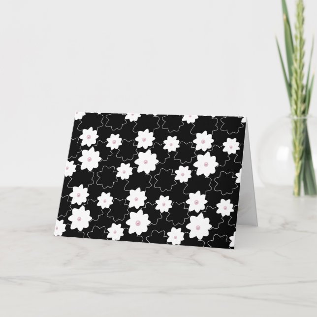 Pink Perlen in der Blume danke Karte (Vorderseite)