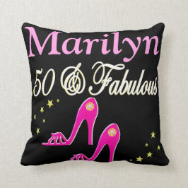 PINK PERSONALISIERT 50 & FABULOUS PILLOW KISSEN