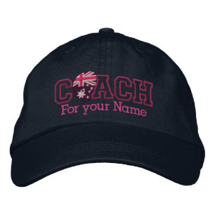 Pink Personalisiert Australia Coach mit Ihrem Name Bestickte Baseballkappe