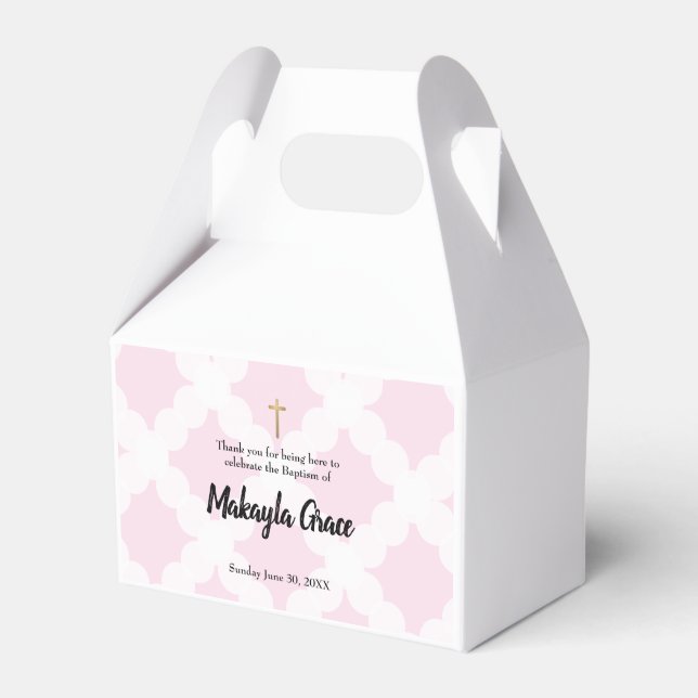 Pink personalisiert Baby Girl Taufe Vielen Dank fü Geschenkschachtel (Vorderseite)