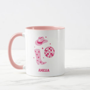 Pink Personalisiert Disco Cowgirl Kaffeemaschine T Tasse