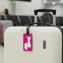 Pink Personalisierte Dackel Gepäcktasche
