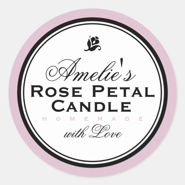 PINK | PERSONALISIERTER SOAP & CANDLE STICKER (Vorderseite)