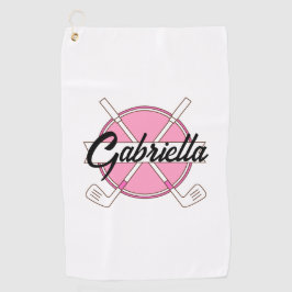 Pink Personalized Golf Monogram Golfhandtuch