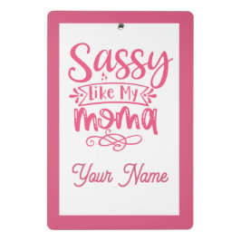 Pink Personalized "Sassy Moma" Mini Klemmbrett