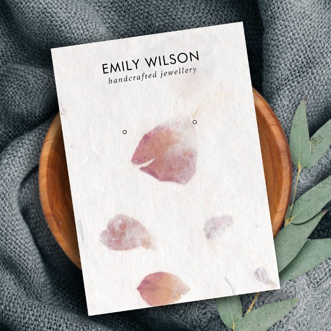 PINK PETAL HANDMADE PAPER STUD EARRING DISPLAY CA VISITENKARTE (Von Creator hochgeladen)