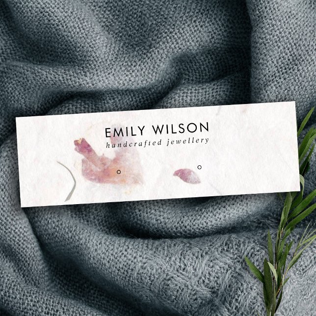 PINK PETAL HANDMADE PAPIER STUD EARRING DISPLAY MINI VISITENKARTE (Von Creator hochgeladen)