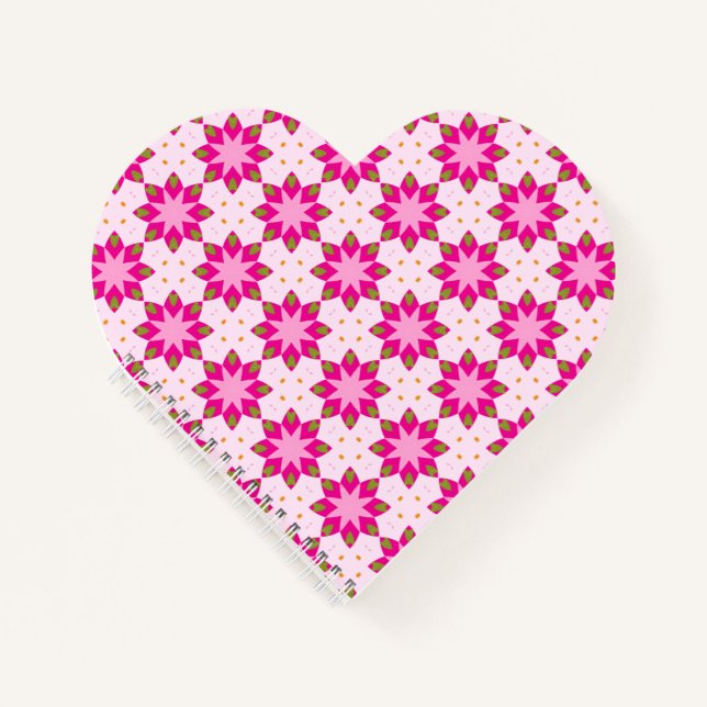 Pink Petal Mosaic pattern Notizbuch (Vorderseite)
