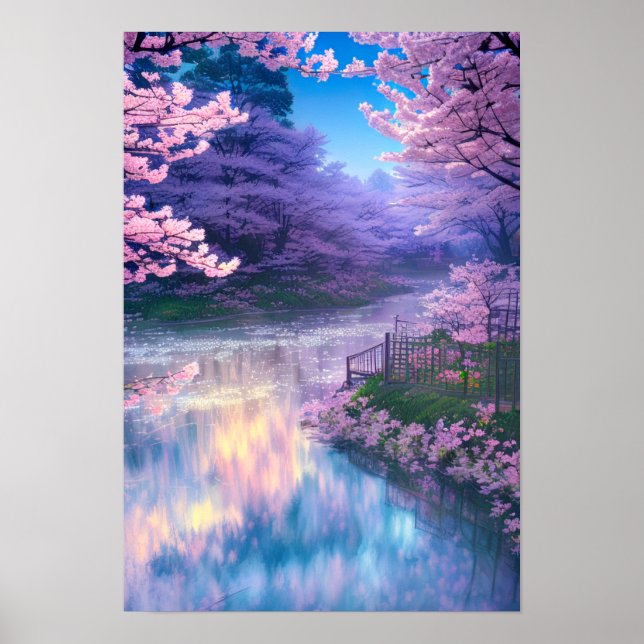 Pink Petal Paradise, Cherry Blossom Wunderland Poster (Vorne)