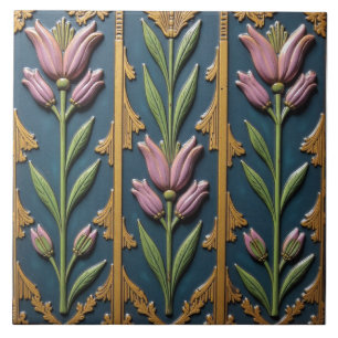 Pink Petal Triptych Fliese