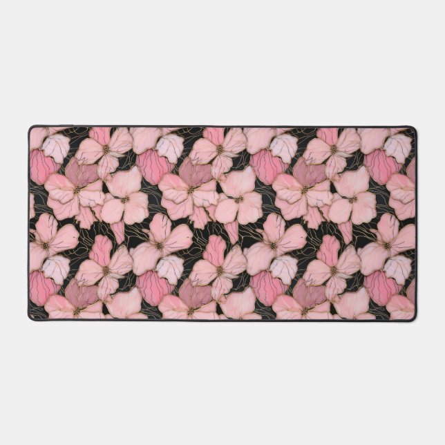Pink Petals Desk Mat Schreibtischunterlage (Vorderseite)