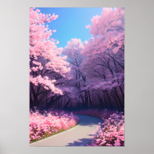 Pink Petals Lane Poster