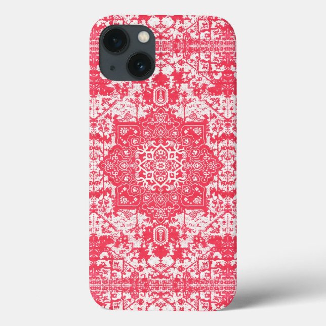 Pink Petals über Kilim Dreams Case-Mate iPhone Hülle (Rückseite)