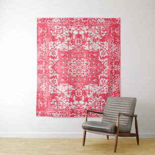 Pink Petals über Kilim Dreams Wandteppich