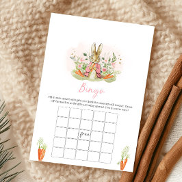 Pink Peter Rabbit Baby Shower Bingo Game