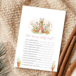 Pink Peter Rabbit Baby Shower Who knows Daddy Game