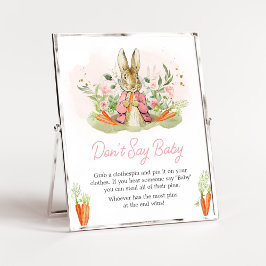 Pink Peter Rabbit Babydusche Sage nicht Baby Poster