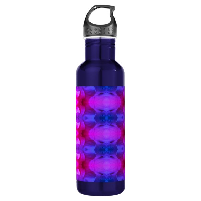 Pink Petunia Ikat Miami Edelstahlflasche (Vorderseite)