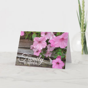 Pink Petunias Familie Geburtstag Karte