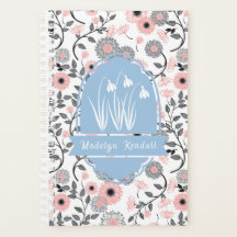 Pink & Pewter Laurentian Floral Custom Name