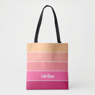 Pink-pfirsichfarbene Streifen für den Sommerfarbbl Tasche