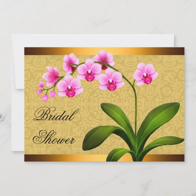 Pink Phalaenopsis Orchid Blume Brautparty Einladung (Vorderseite)