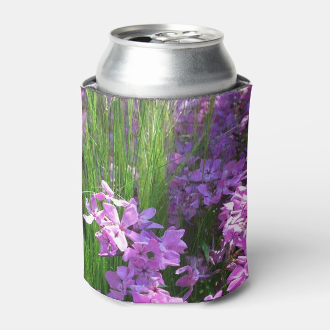 Pink Phlox und Gras Sommer Blüten Dosenkühler (Kanne Vorderseite)